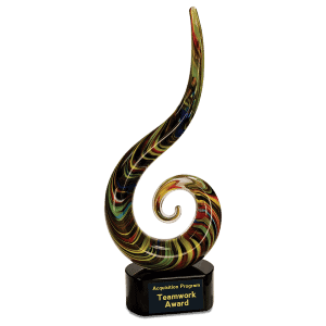 Color Swoop Art Glass 15 1/2 "