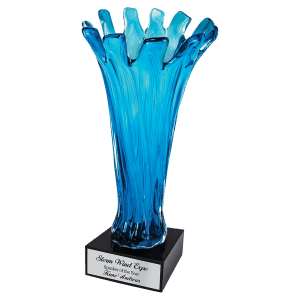 Blue Cup Art Glass 12 1/2 "