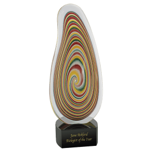 Multi-Color Flat Swirl Art Glass 12 1/4 "