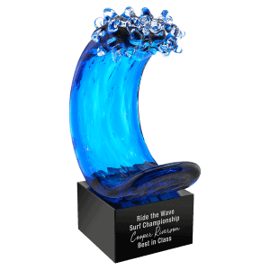 Blue Wave Art Glass 8 1/2 "