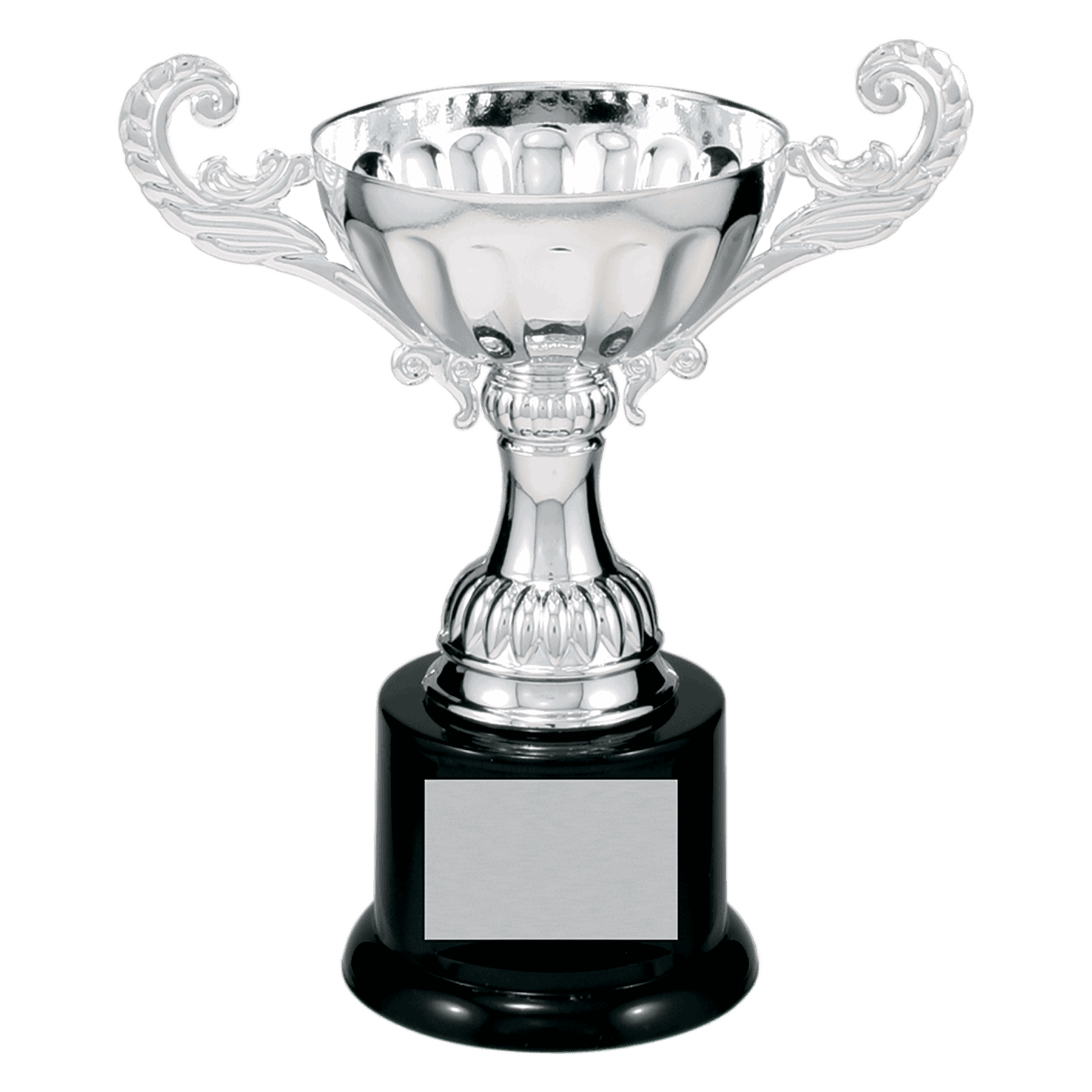 Silver Completed Metal Cup Trophy on Plastic Base 6 1/2 " CMC101S