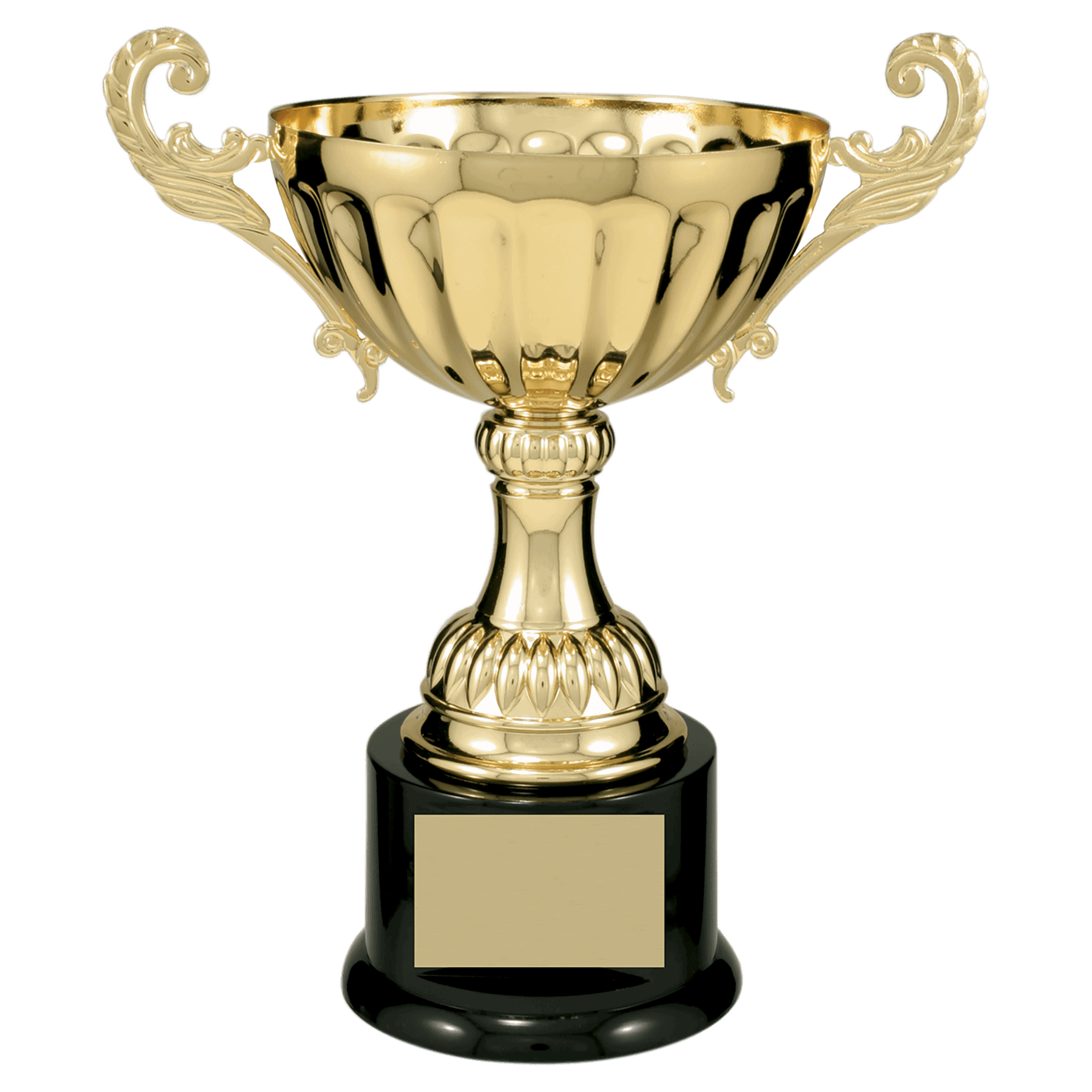 Gold Completed Metal Cup Trophy on Plastic Base 9 3/4 " CMC104G