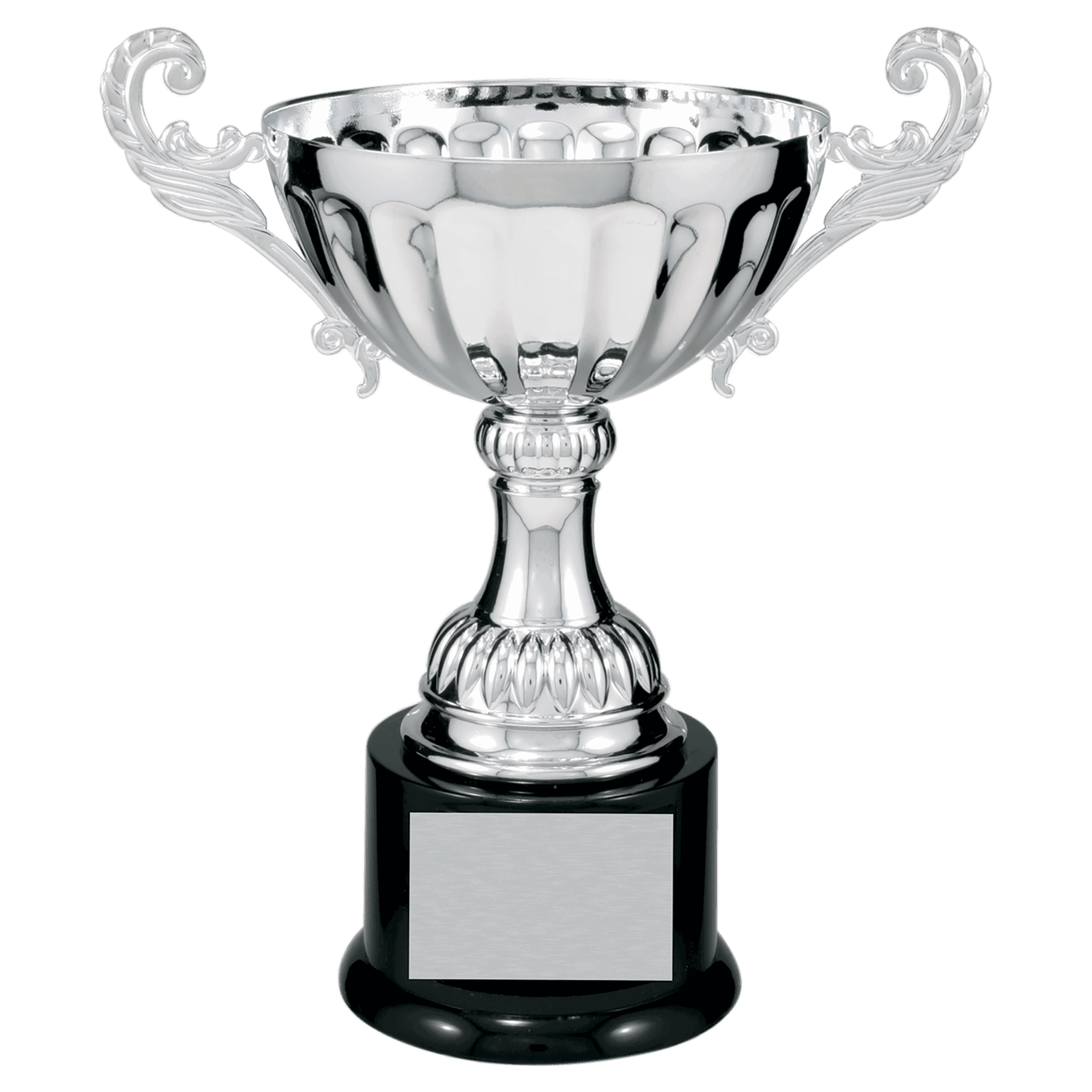 Silver Completed Metal Cup Trophy on Plastic Base 9 3/4 " CMC104S