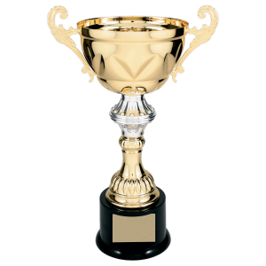 Gold Completed Metal Cup Trophy on Plastic Base 13 " CMC204G