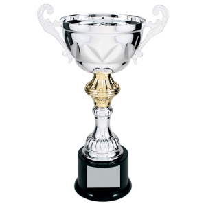 Silver Completed Metal Cup Trophy on Plastic Base 13 " CMC204S