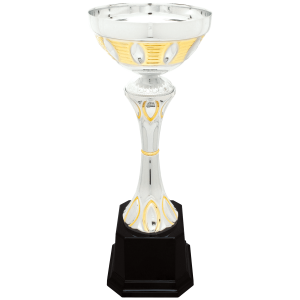 Silver/Gold Completed Metal Cup Trophy on Plastic Base 12 " CMC293