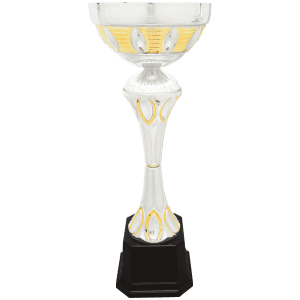 Silver/Gold Completed Metal Cup Trophy on Plastic Base 15 " CMC295