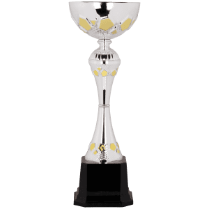 Silver/Gold Completed Metal Cup Trophy on Plastic Base 13 1/4 " CMC313