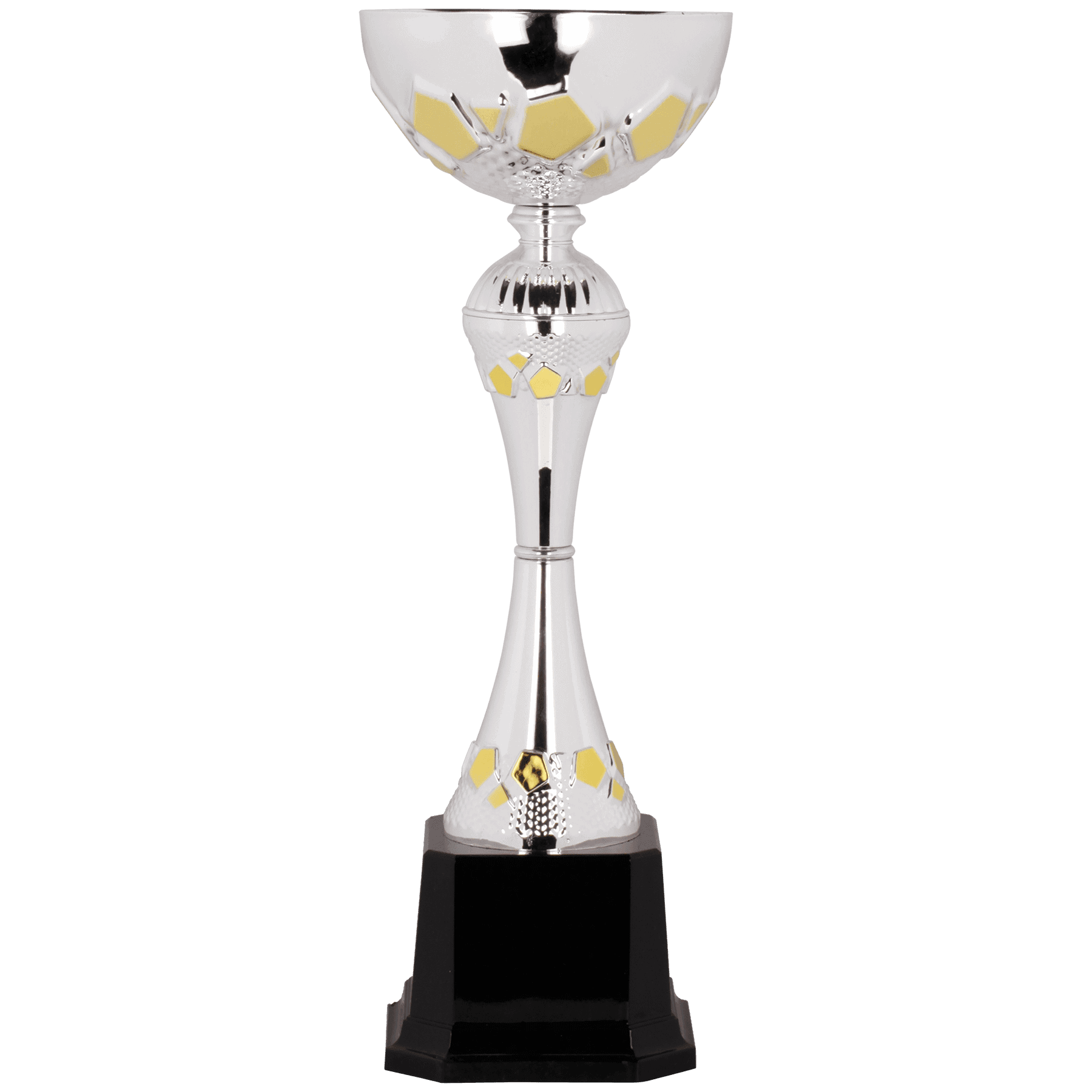 Silver/Gold Completed Metal Cup Trophy on Plastic Base 13 1/4 " CMC313
