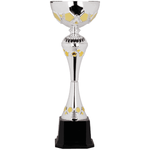 Silver/Gold Completed Metal Cup Trophy on Plastic Base 16 " CMC315