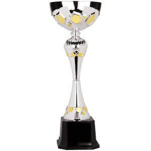 Silver/Gold Completed Metal Cup Trophy on Plastic Base 17 1/2 " CMC316