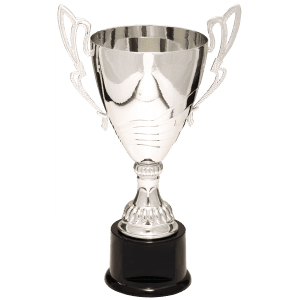 Silver Completed Metal Cup Trophy on Plastic Base 12 " CMC320S