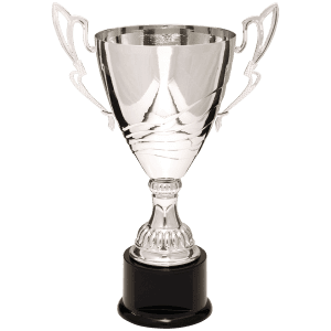 Silver Completed Metal Cup Trophy on Plastic Base 15 " CMC321S