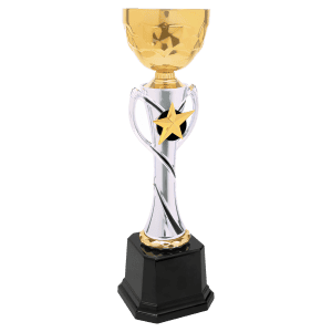 Silver/Gold Completed Metal Cup Trophy 12 1/4 " CMC331