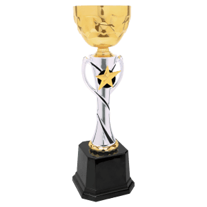 Silver/Gold Completed Metal Cup Trophy 12 3/4 " CMC332