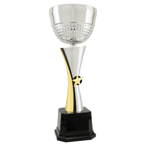 Silver/Gold Textured Completed Metal Cup Trophy 16 1/2 " CMC343
