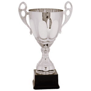 Silver Completed Metal Cup Trophy on Plastic Base 17 1/2 " CMC705S