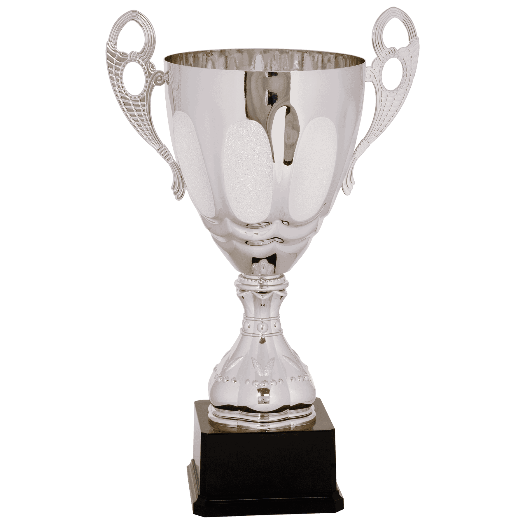 Silver Completed Metal Cup Trophy on Plastic Base 17 1/2 " CMC705S