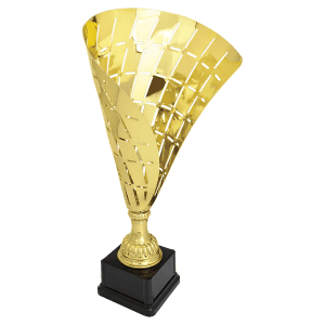 Gold Metal Flag Cup on Plastic Base 15 1/2 " CMC813G