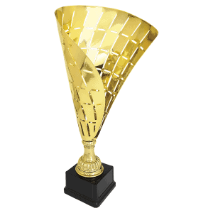 Gold Metal Flag Cup on Plastic Base 18 " CMC814G