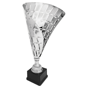 Silver Metal Flag Cup on Plastic Base 18 " CMC814S