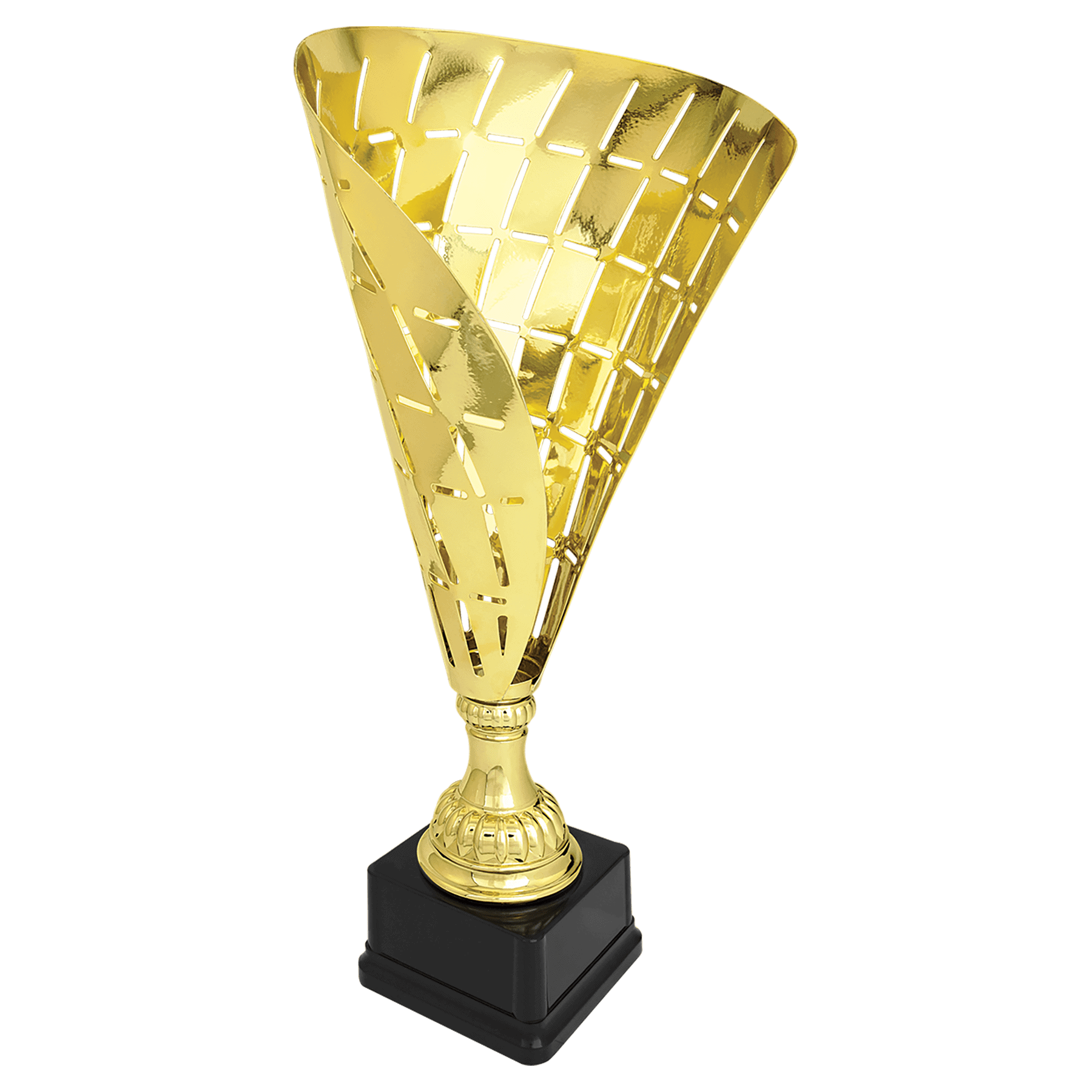 Gold Metal Flag Cup on Plastic Base 19 1/2 " CMC815G