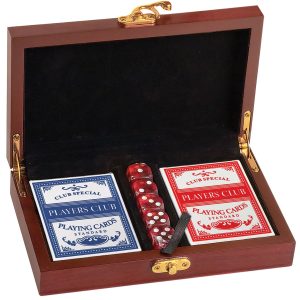 Card and Dice Set, Rosewood Finish