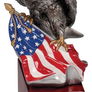 Eagle and Flag on Resin Base 8 3/4"