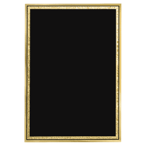 Elegant black and gold brass plated steel Florentine plaque, 7" x 10" for decorative or architectura.