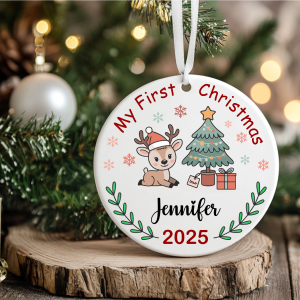Baby's first Christmas - Baby Reindeer - Ornament