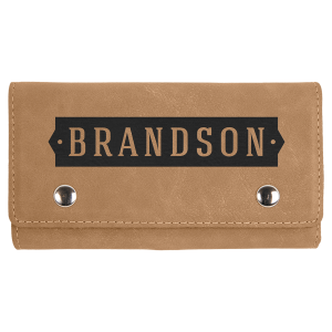 Card & Dice Set, Laserable Leatherette - Light Brown