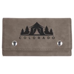 Card & Dice Set, Laserable Leatherette - Gray