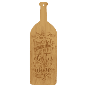 Wine Bottle Bamboo Cutting Board 17" x 5 1/4"
