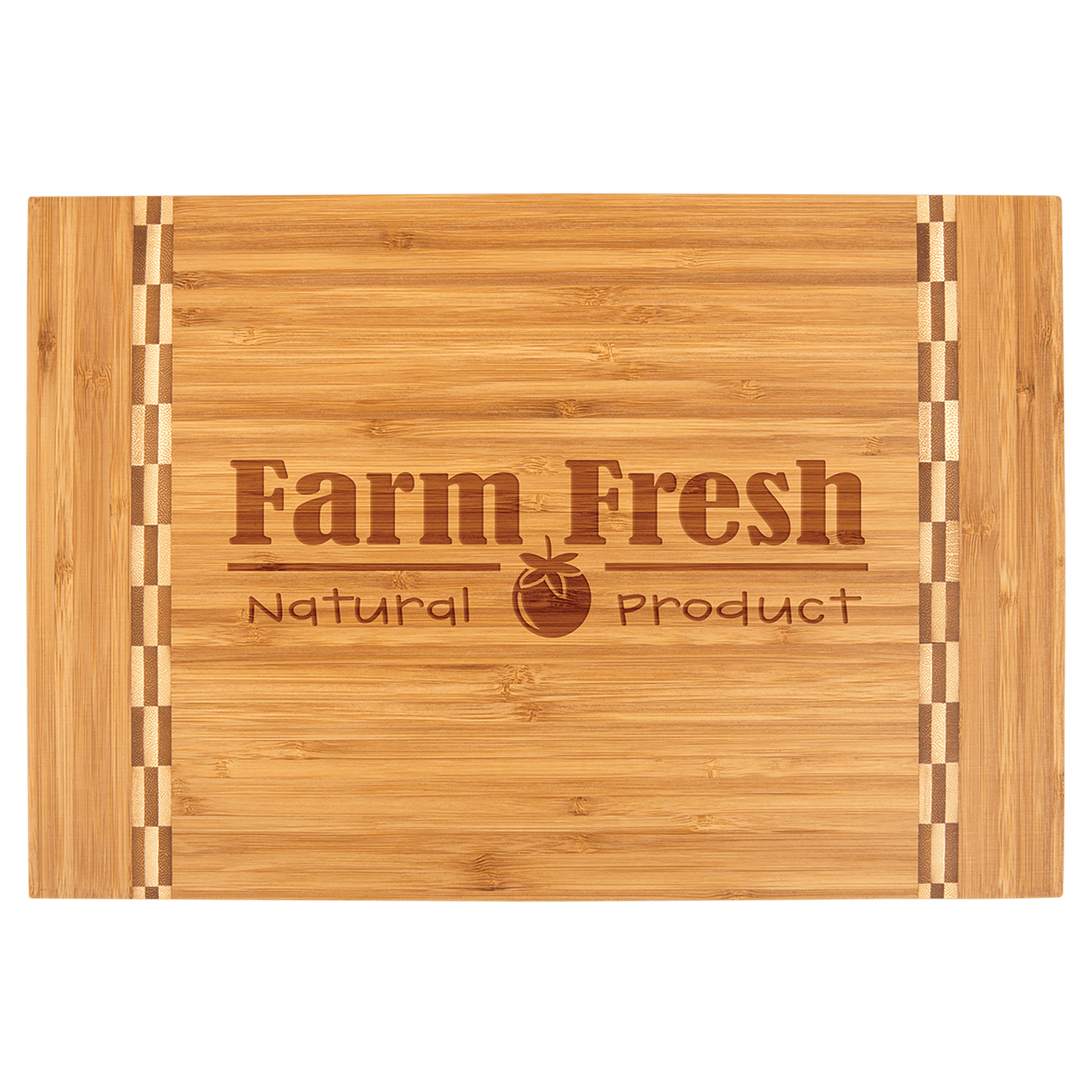 Bamboo Cutting Board with Butcher Block Inlay 15" x 10 1/4"