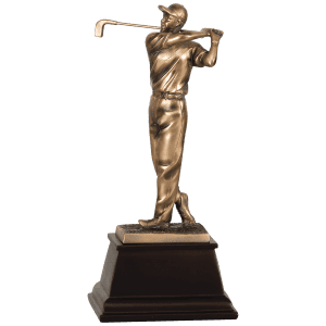 Golf Resin Award 9 3/4" Bronze Male
