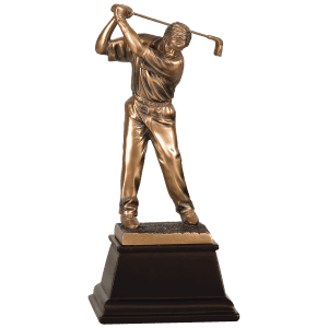 Golf Resin Award 9 1/2" Bronze Male