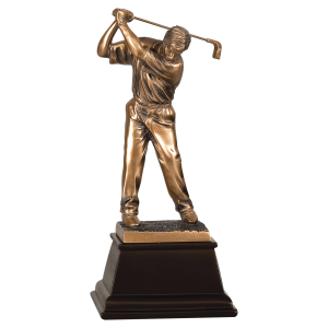 Golf Resin Award 13 1/4" Bronze Male