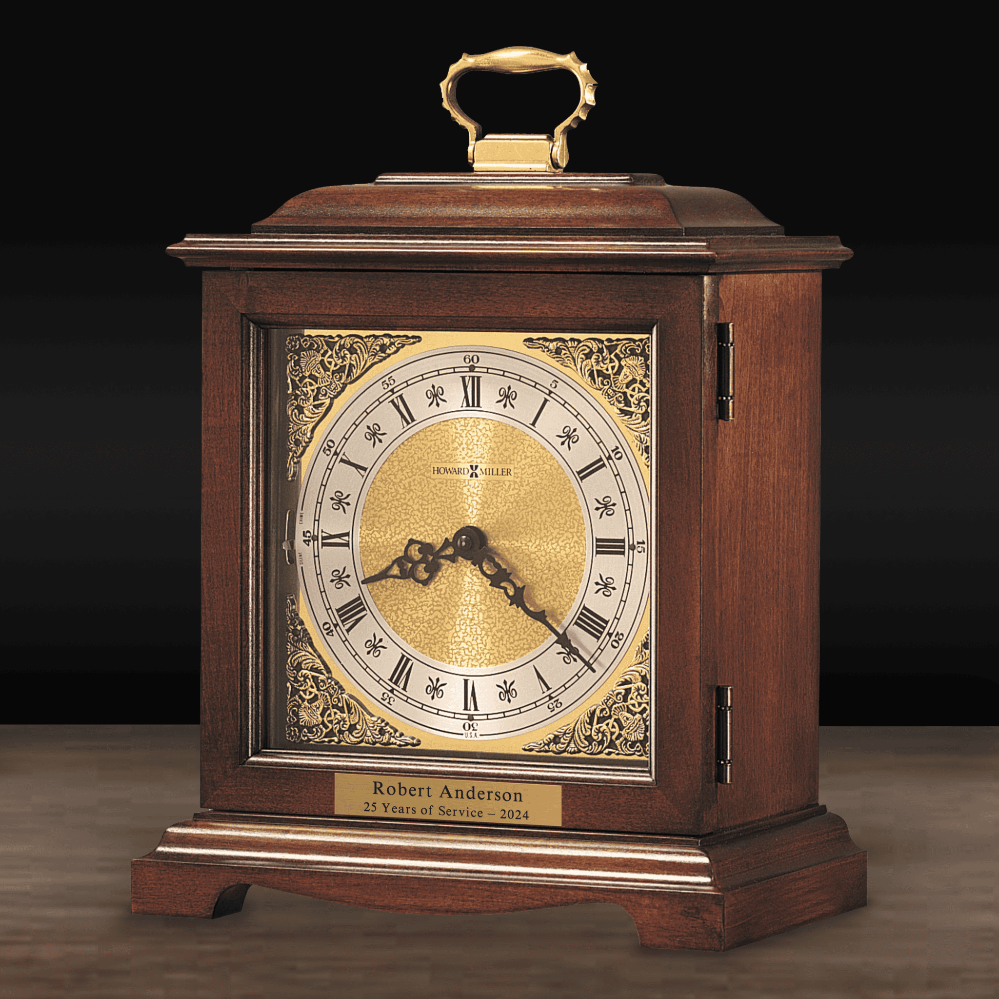 Personalized Howard Miller Graham Bracket III Mantel Clock - The Glass Fox
