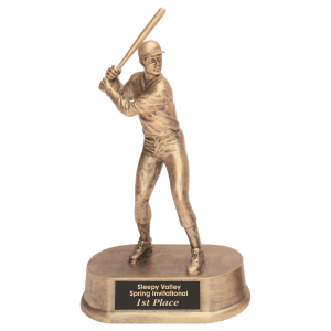 Antique Gold Male Baseball Resin 9"