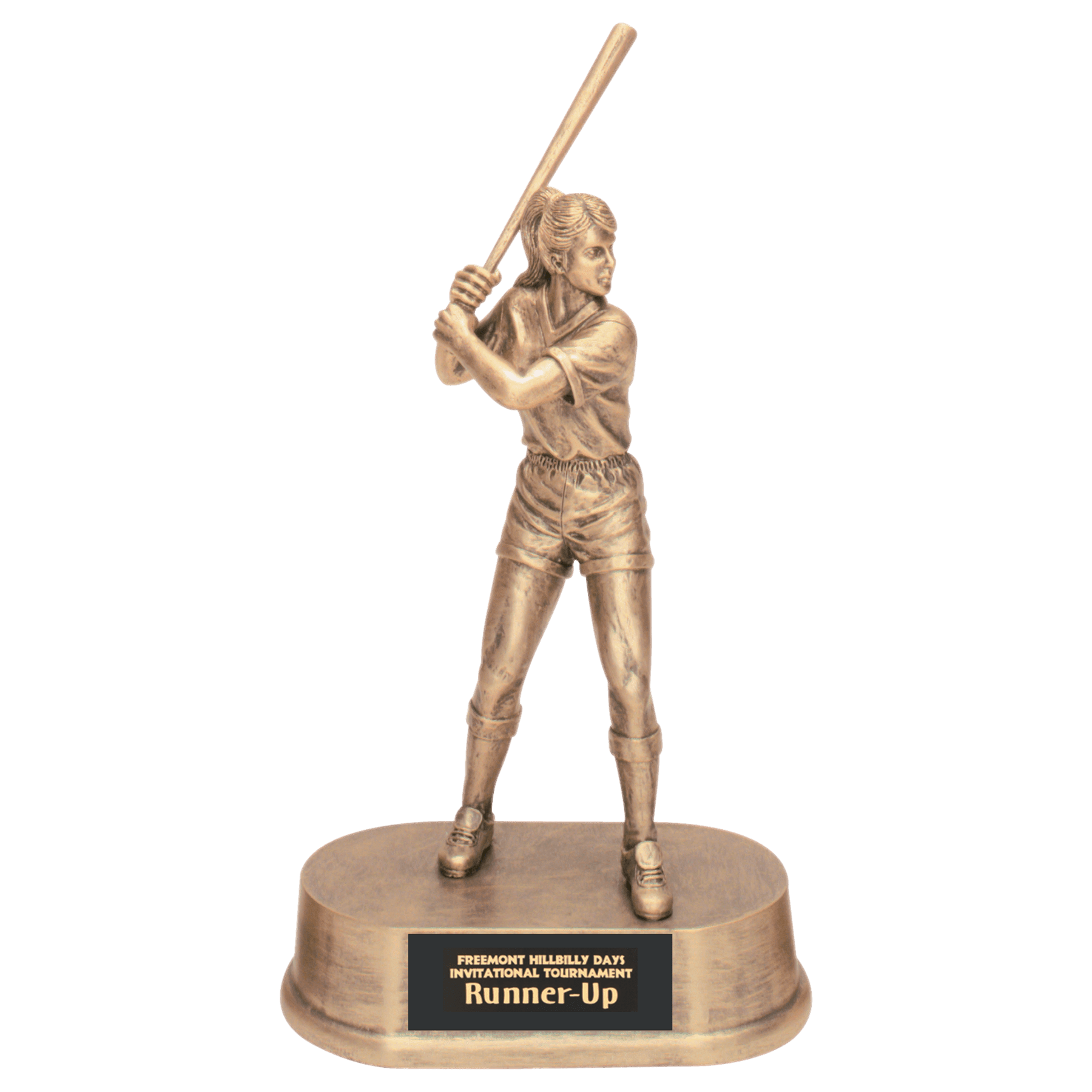 Antique Gold Female Softball Resin 9 1/4"