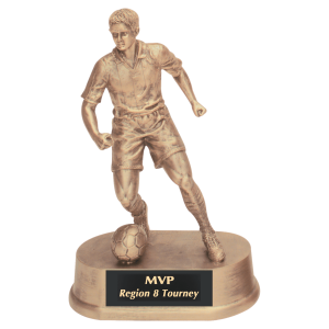 Antique Gold Male Soccer Resin 7 3/4"