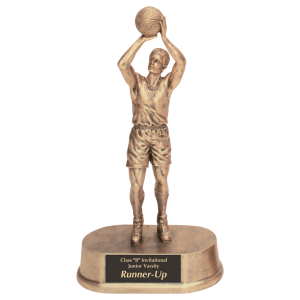 Antique Gold Male Basketball Resin 9 1/2"
