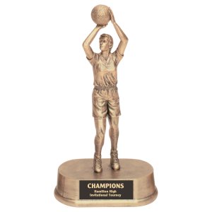 Antique Gold Female Basketball Resin 9 1/4"