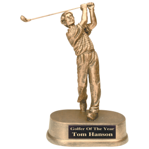 Antique Gold Male Golf Resin 8 3/4"