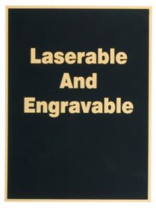Laserable brass steel plaque, 7x10 inches, customizable engraving.