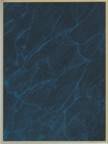 Blue marble and gold brass plated steel plaque, 7" x 10".