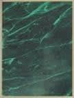 Green marble with gold brass plated steel plaque, 7" x 10".