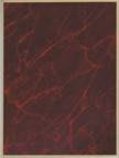 Red marble and gold brass plated steel plaque, 7x10 inches, elegant decorative piece.