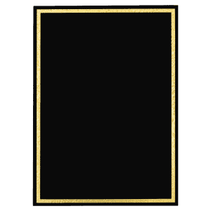 Elegant black Florentine frame with gold accents for decorative plaques.