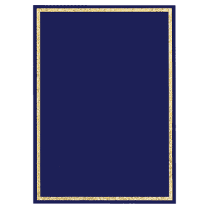 Elegant blue Florentine frame with gold accents, perfect for decorative plaques or art displays.